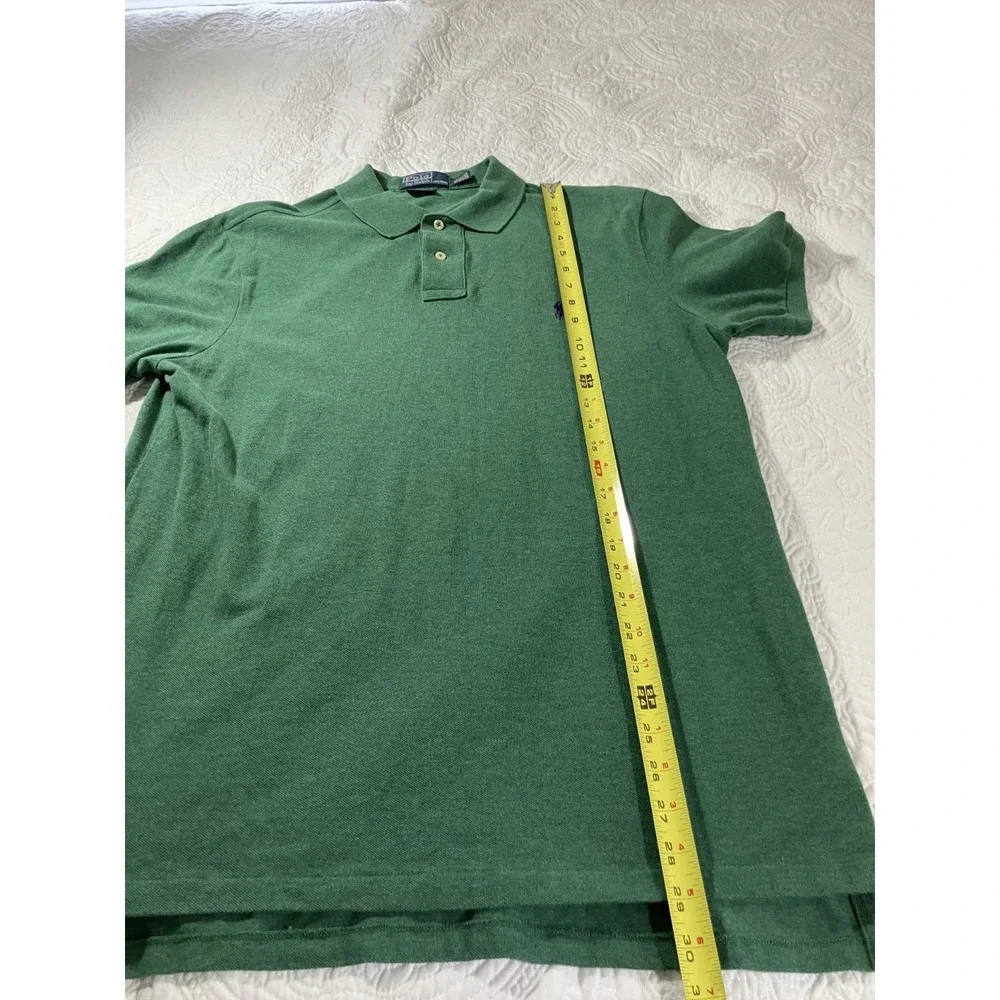Polo Ralph Lauren Polo Shirt Mens XL Green Custom Fit‎ Purple Pony Logo Knit